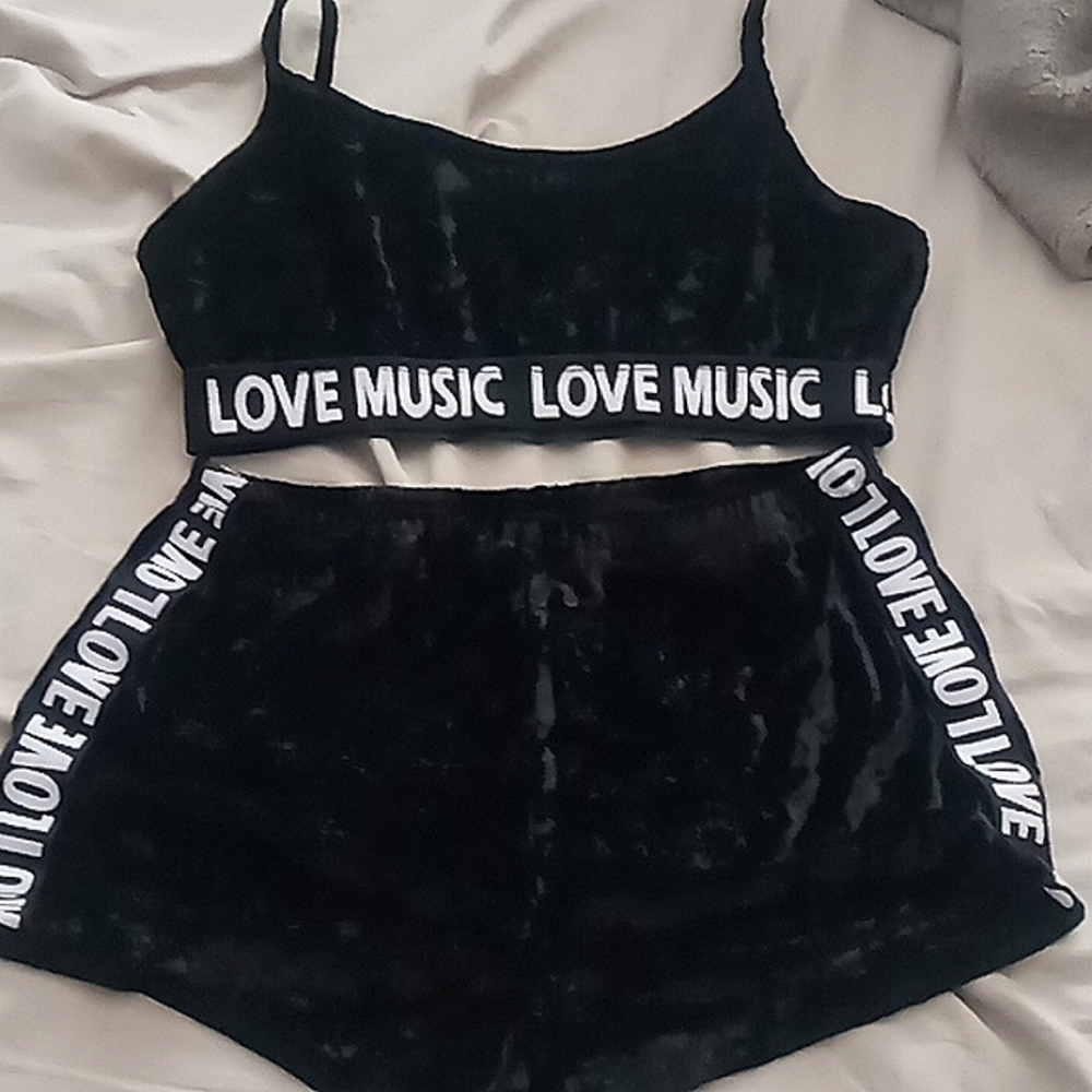 Velvet matching two piece lounge set